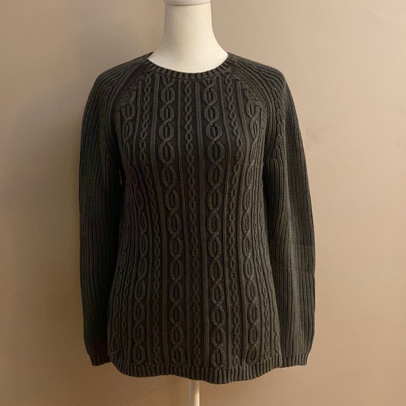 Artisan Ny Sweaters - Artisan NY Mineral Washed Cable Knit Crew Neck Sweater